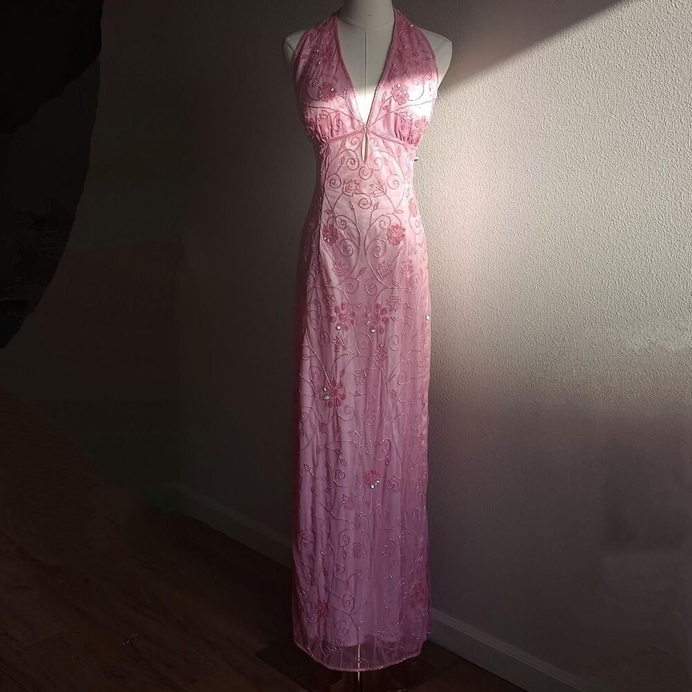 Y2K Designer Floral Beaded Fairy Prom Dress